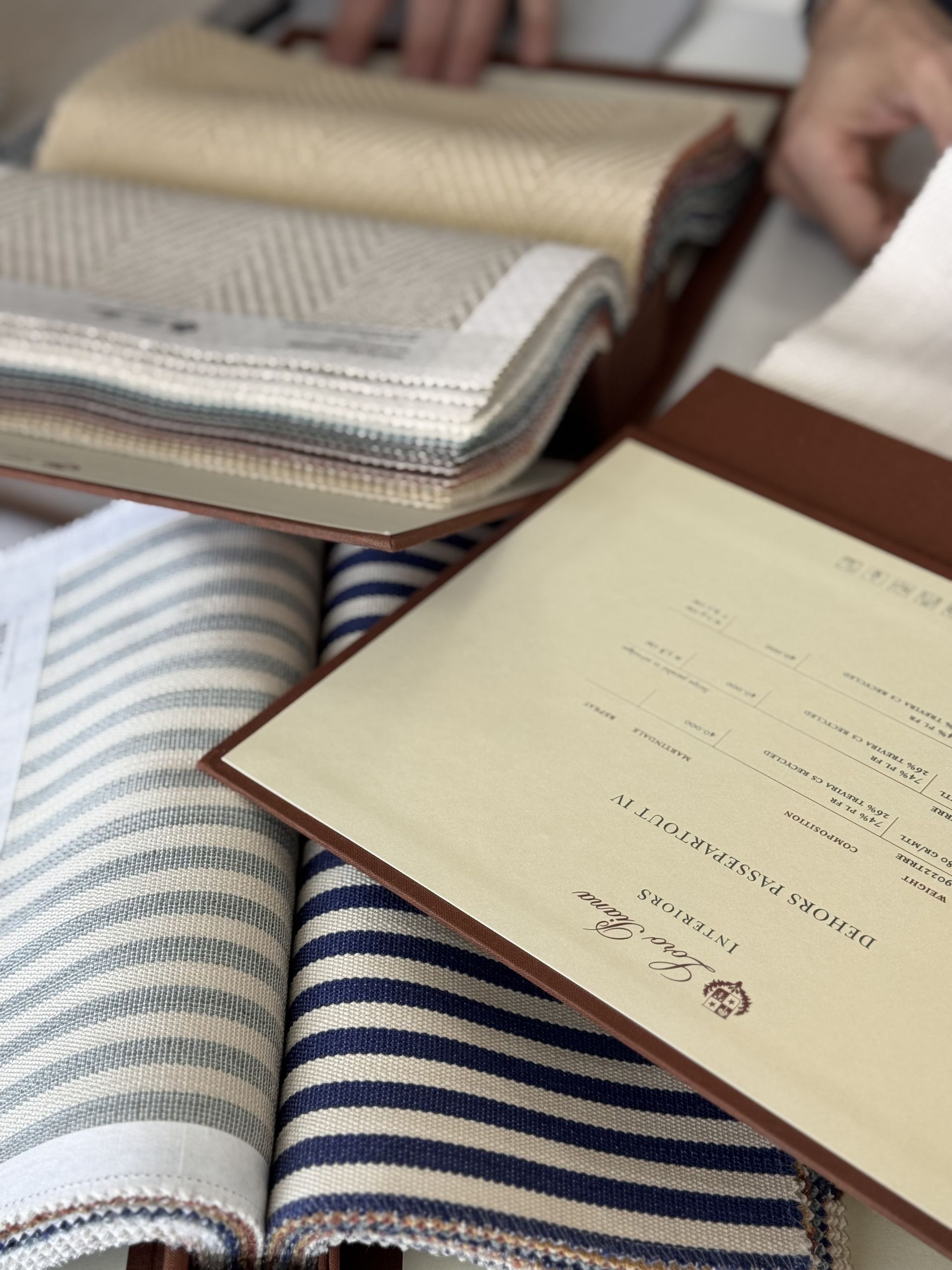 Loro Piana fabric book — material selection